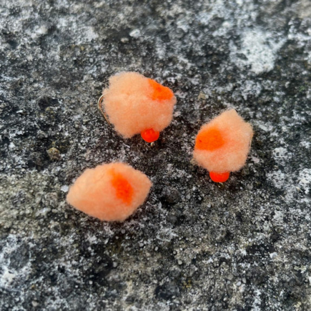 Flybox Flies - Set of 3x Eggstasy Hotspot Eggs (Sockeye/Orange)